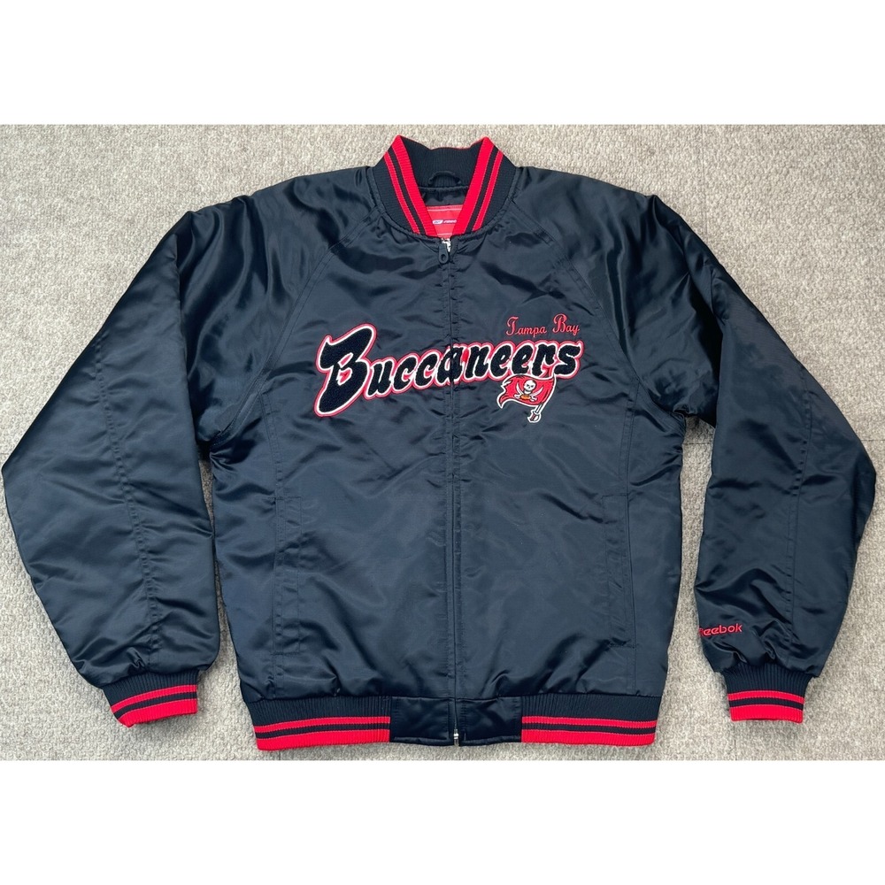 Reebok NFL Tampa Bay Buccaneers Women's Vintage Full Zip Bomber Jacket Size M